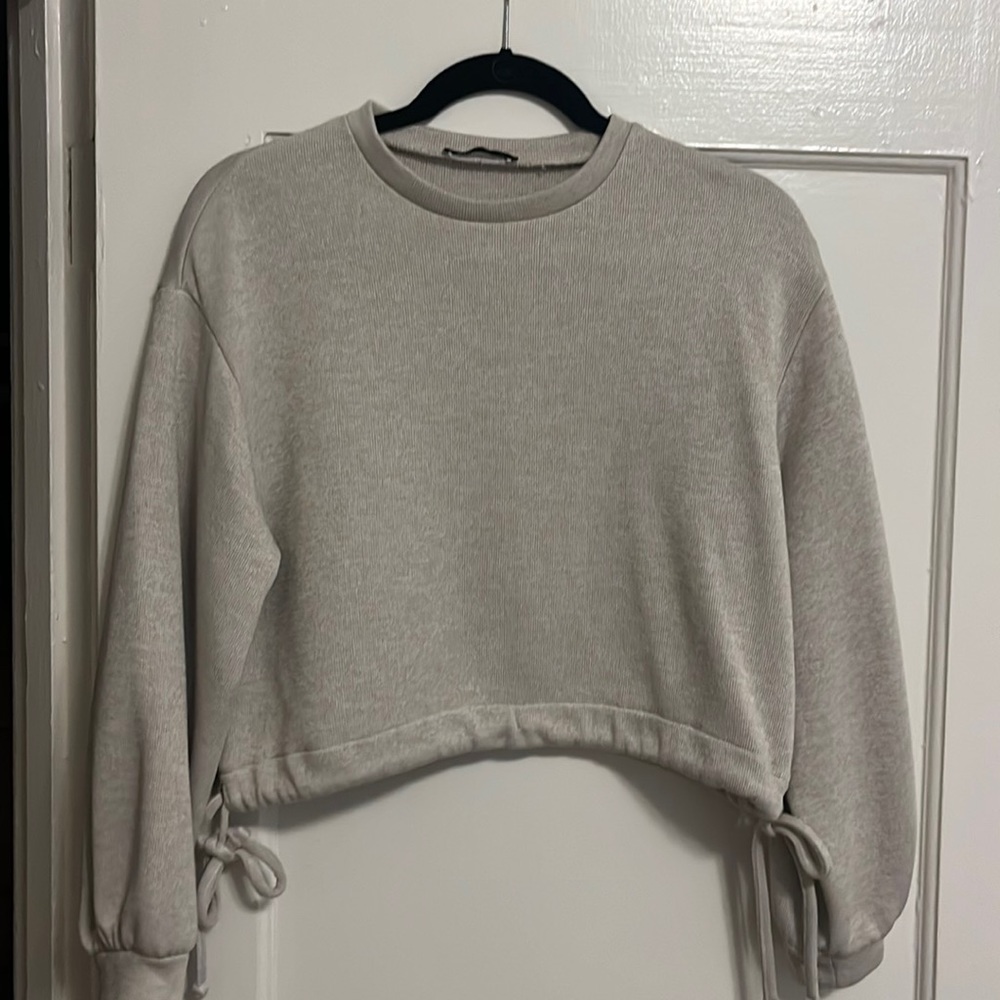 Zara cropped sweater with side ties OBO